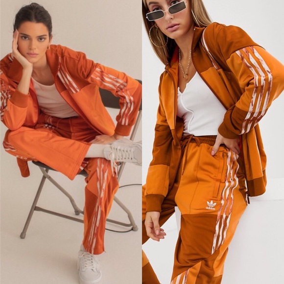 orange adidas jacket kendall jenner